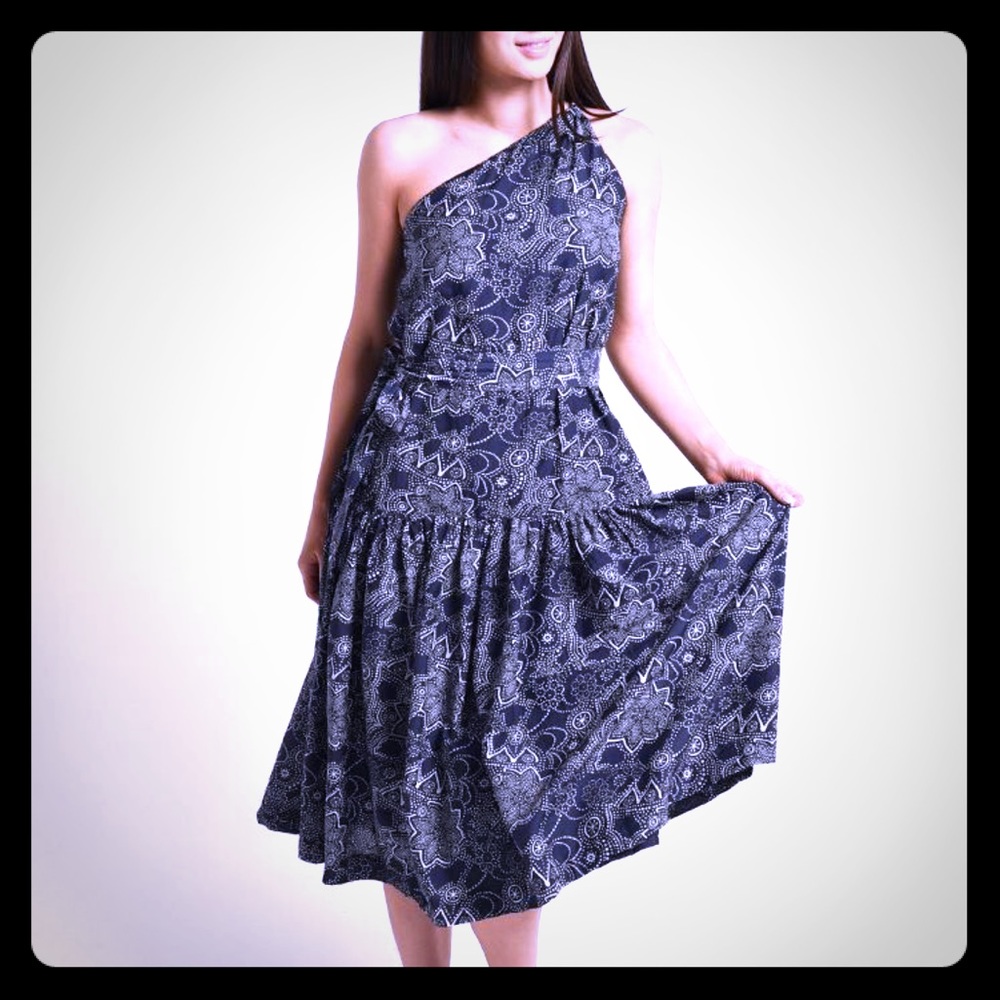 NWT Roller Rabbit Dihn Diti Indigo Long Dress szM